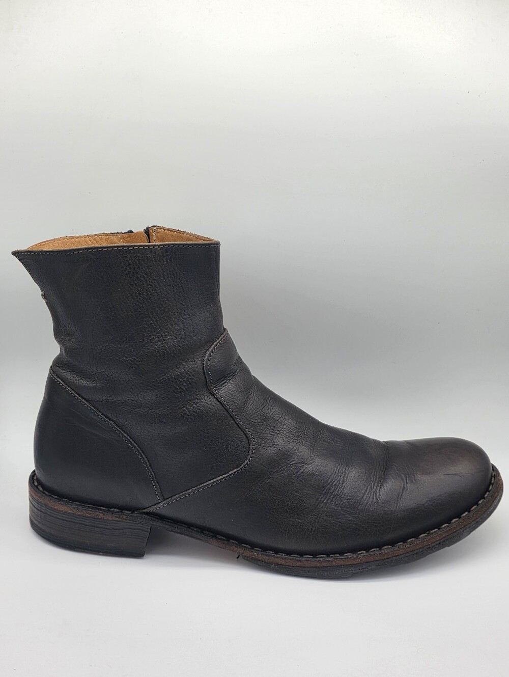 Fiorentini + Baker Black Leather Side-Zip Ankle Boots Men's Size 42 (Fits US 10)
